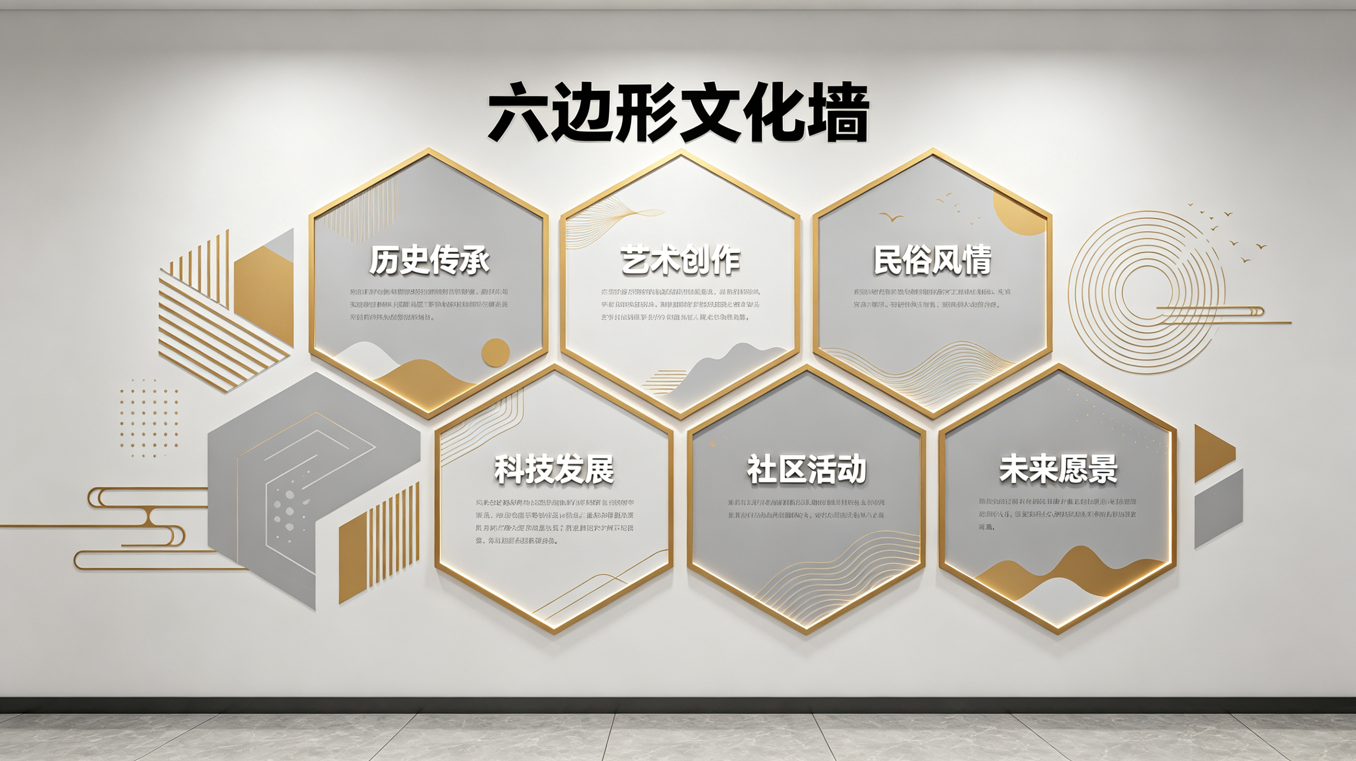  龙游企业文化墙 | 六边形信息美学